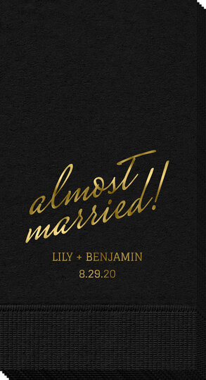 Expressive Script Almost Married Guest Towels